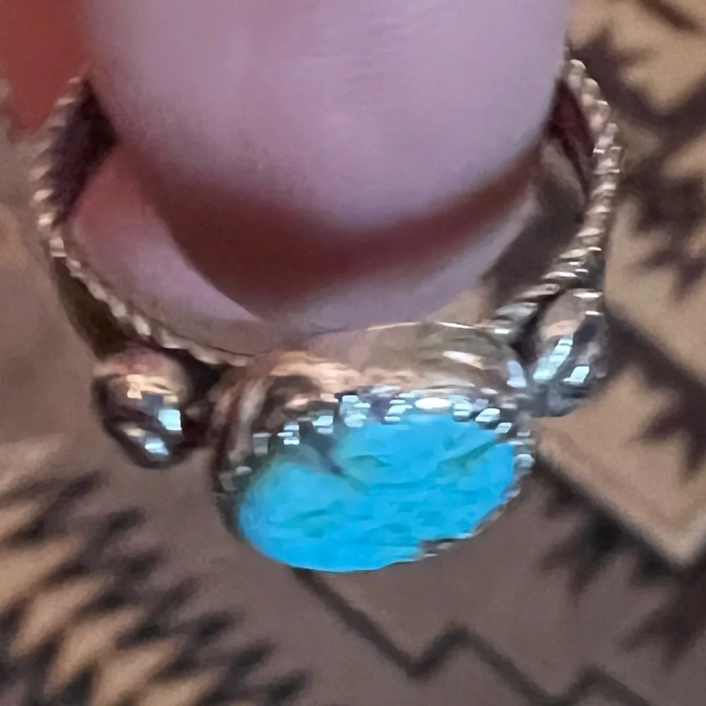 Native American Kingman Turquoise Sterling silver, size 7 - Picture 5 of 7
